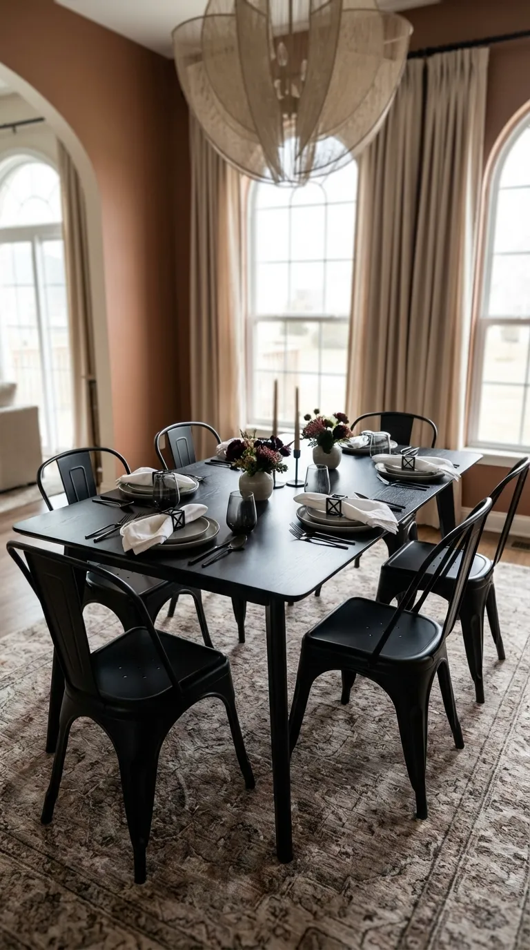 Black Geometric Napkin Rings