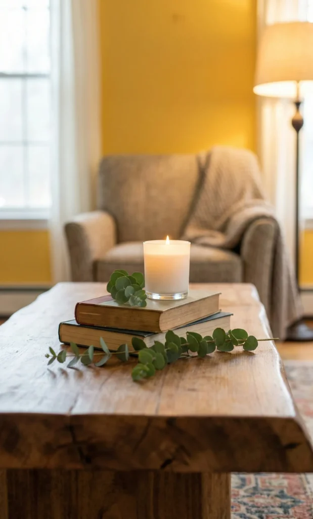 Books Paired With Candle and Eucalyptus