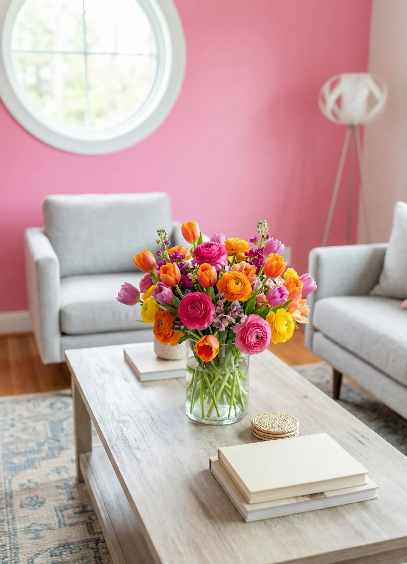 Bright Floral Arrangement as Focal Point