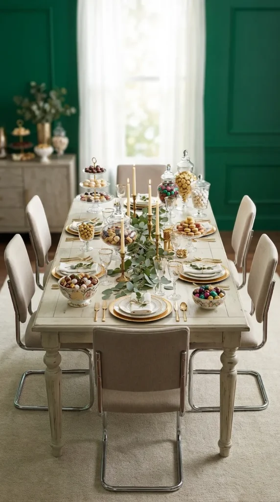 Candy Buffet or Dessert Display Integrated into the Table Setup