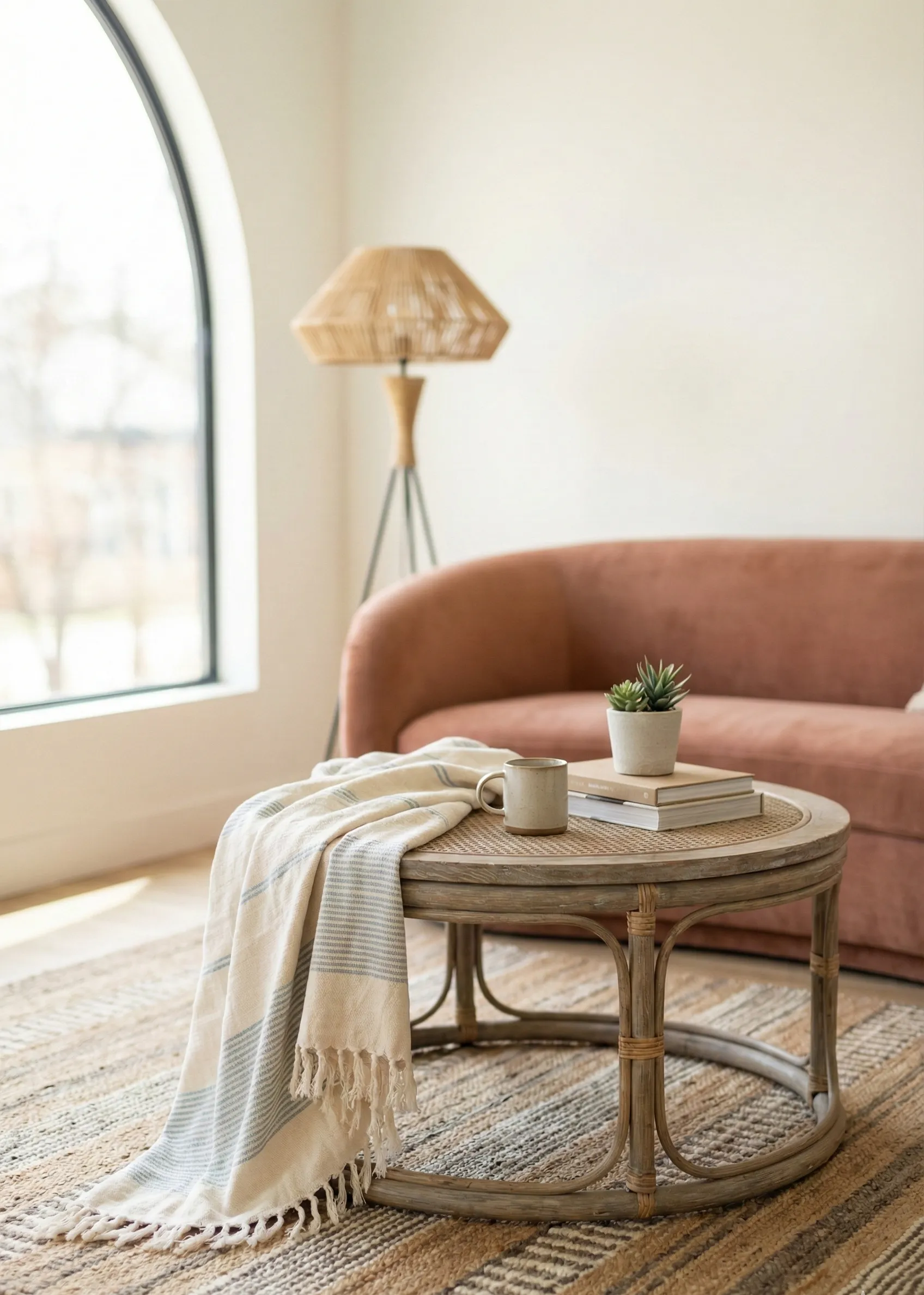 Casual Throw or Textile Draped at Table Edge