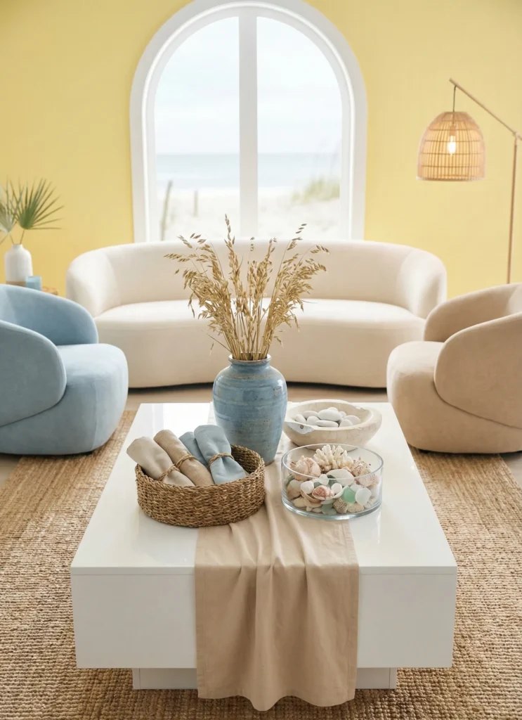 Coastal Chic Styling With Blue & Natural Textures
