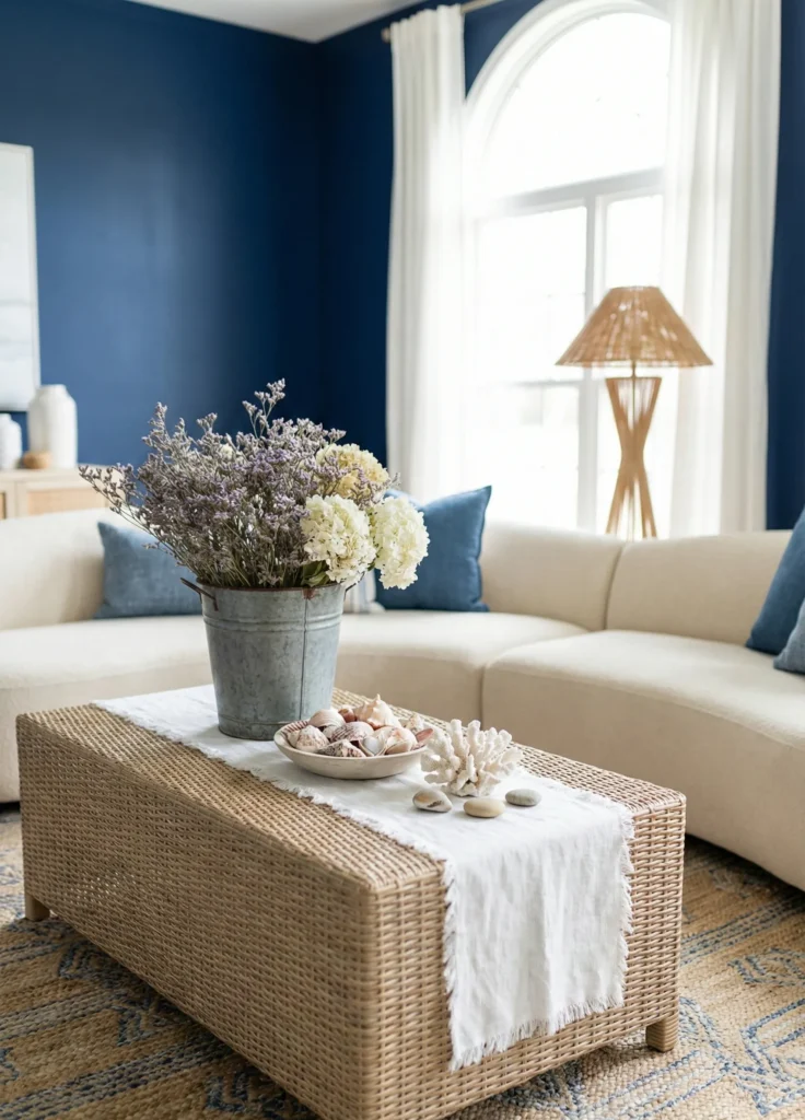 Coastal-Inspired Setup With Seashell and Linen Accents