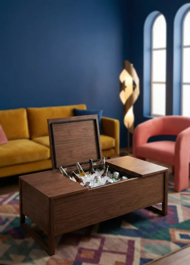 Coffee Table with Built-In Mini Bar or Cooler