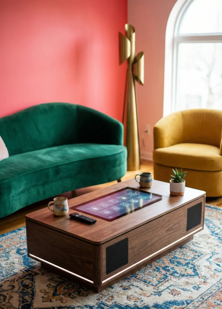 Coffee Table with Integrated Speaker or Smart Surface
