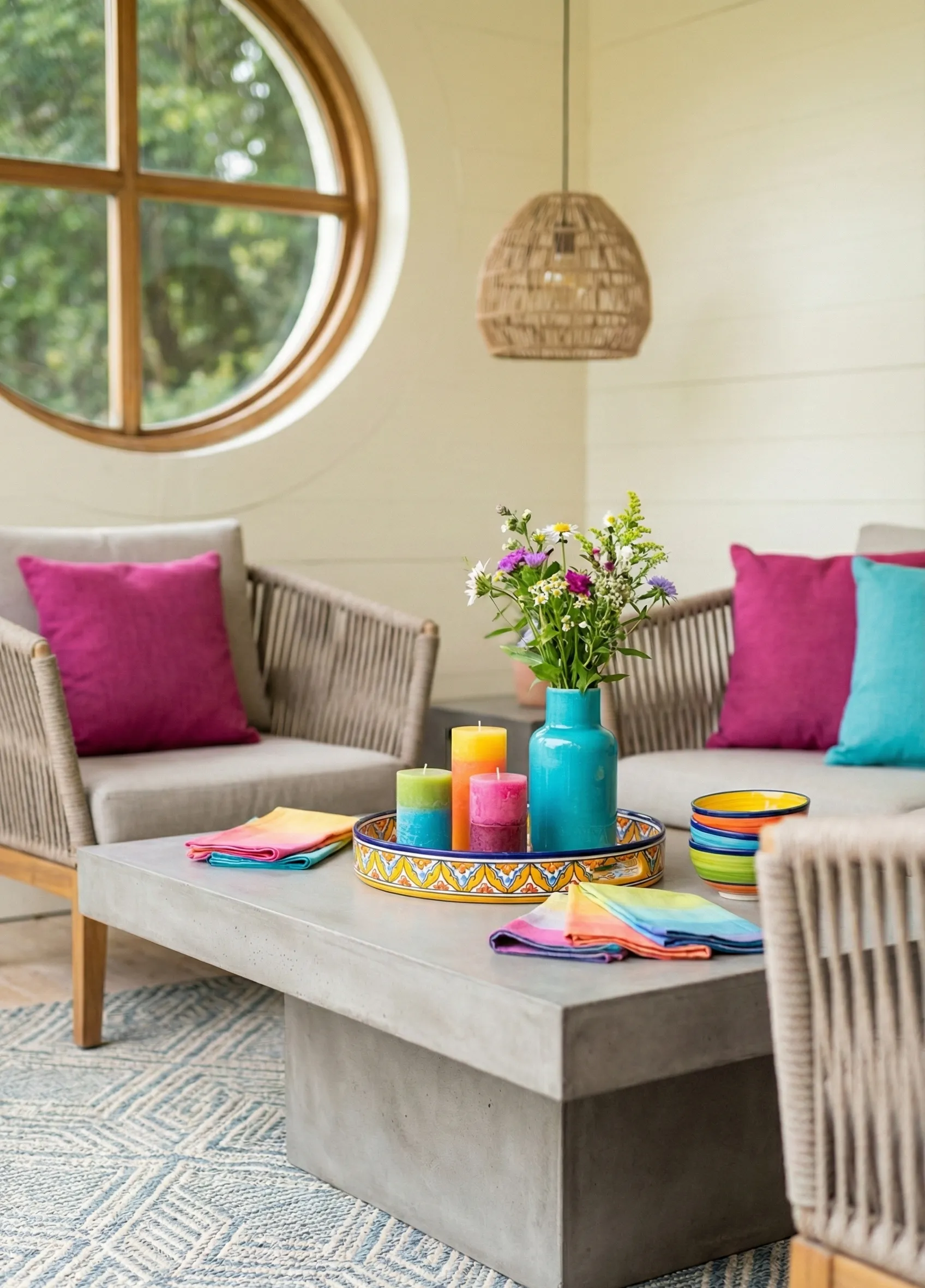 Color-Pop Decor With Outdoor Textiles