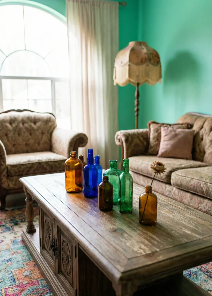 Colored or Tinted Glass Accent Bottles