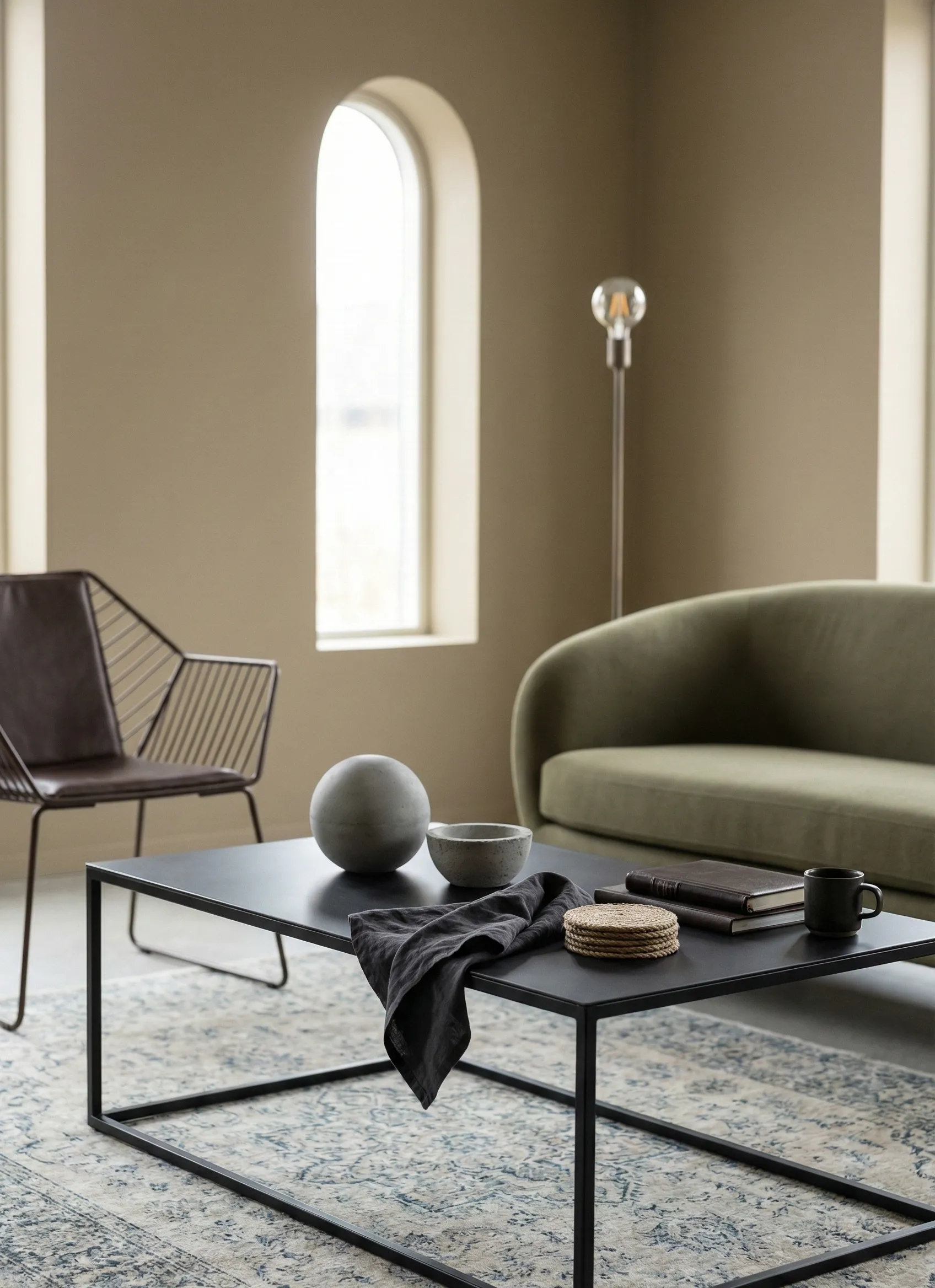 Concrete Accent Balanced With Soft Textures