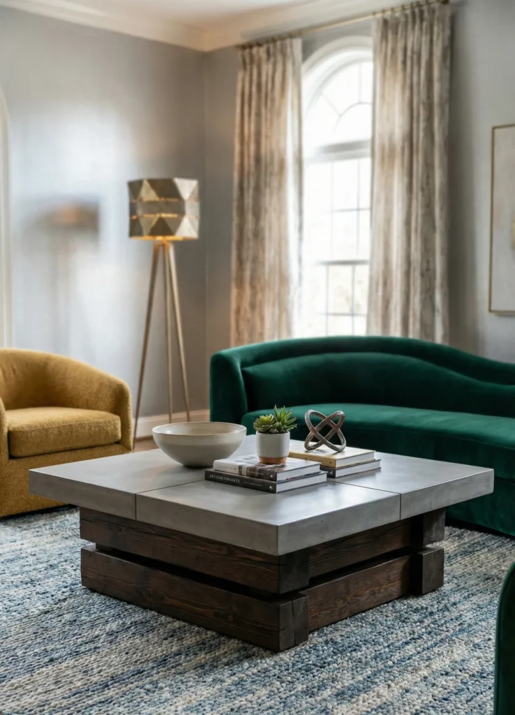 Concrete Paver and Timber Base Table