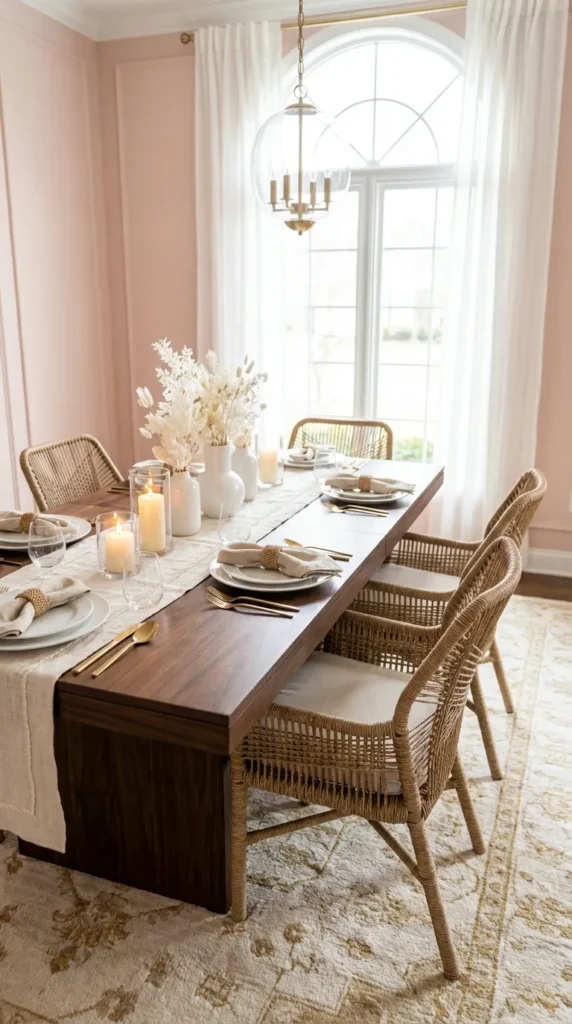 Contrast Décor Pairing Dark Table with Light Décor