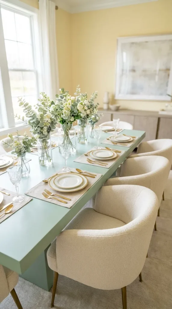 Cool and Calming Mint Green Finish Table