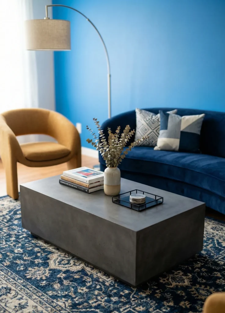 Dark Pigmented Concrete Table for High-Use Areas