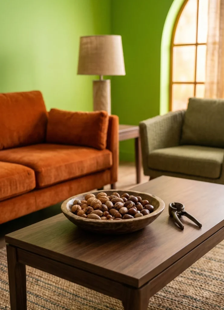 Decorative Bowl Filled With Harvest Nuts