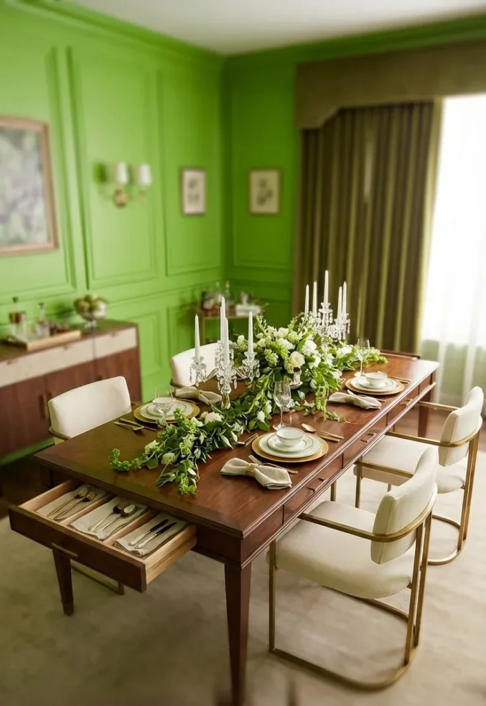 Dining Table With Built In Drawers