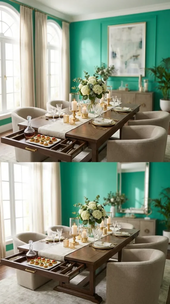 Dining Table With Hidden Slide Out Trays