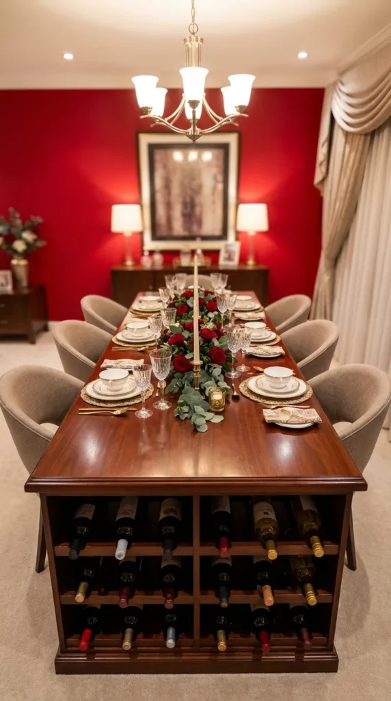 Dining Table With Wine Rack Storage
