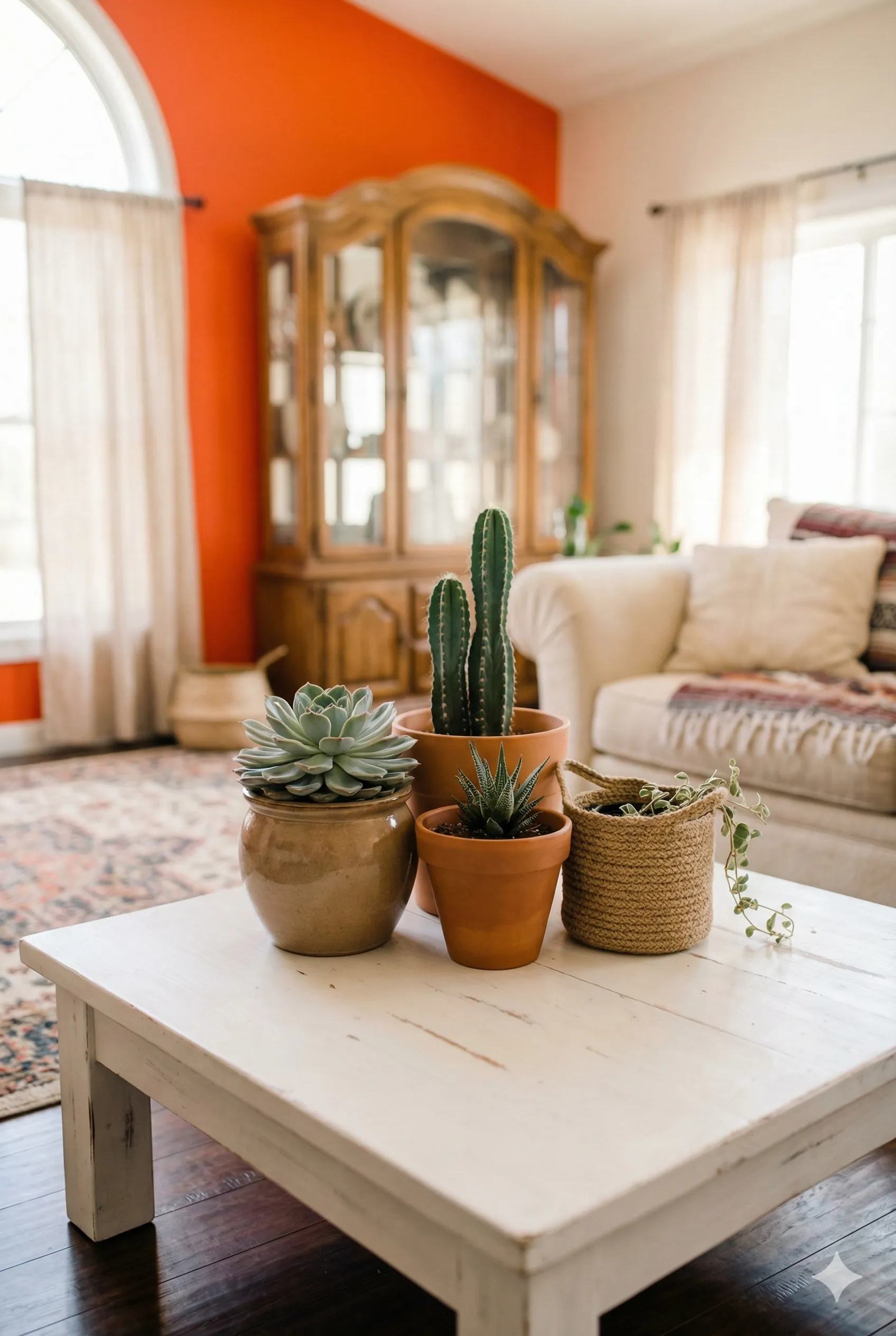 Earth-Toned Succulent or Cactus Arrangement