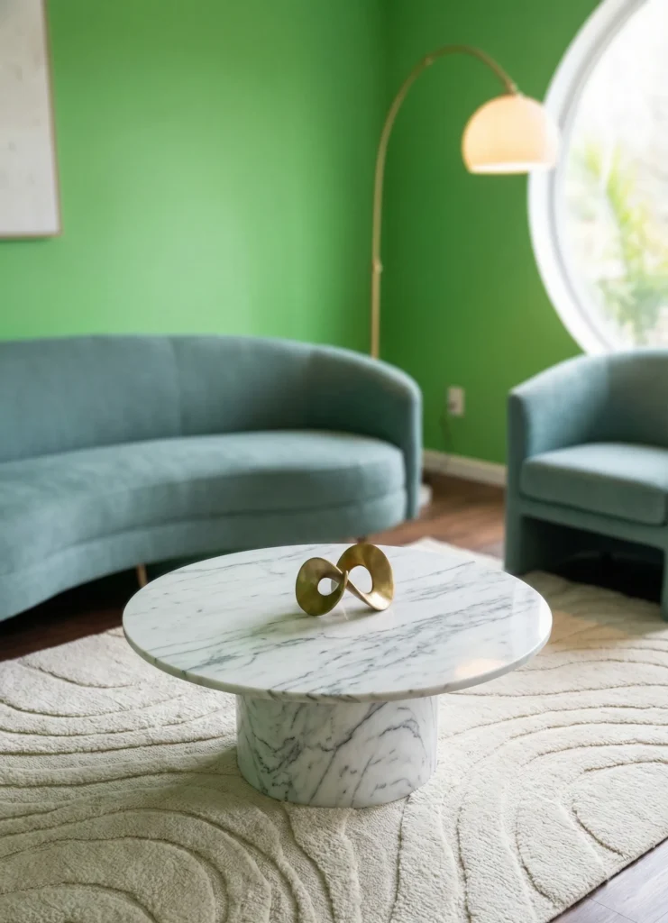 Elegant Marble-Top White Coffee Table Styling