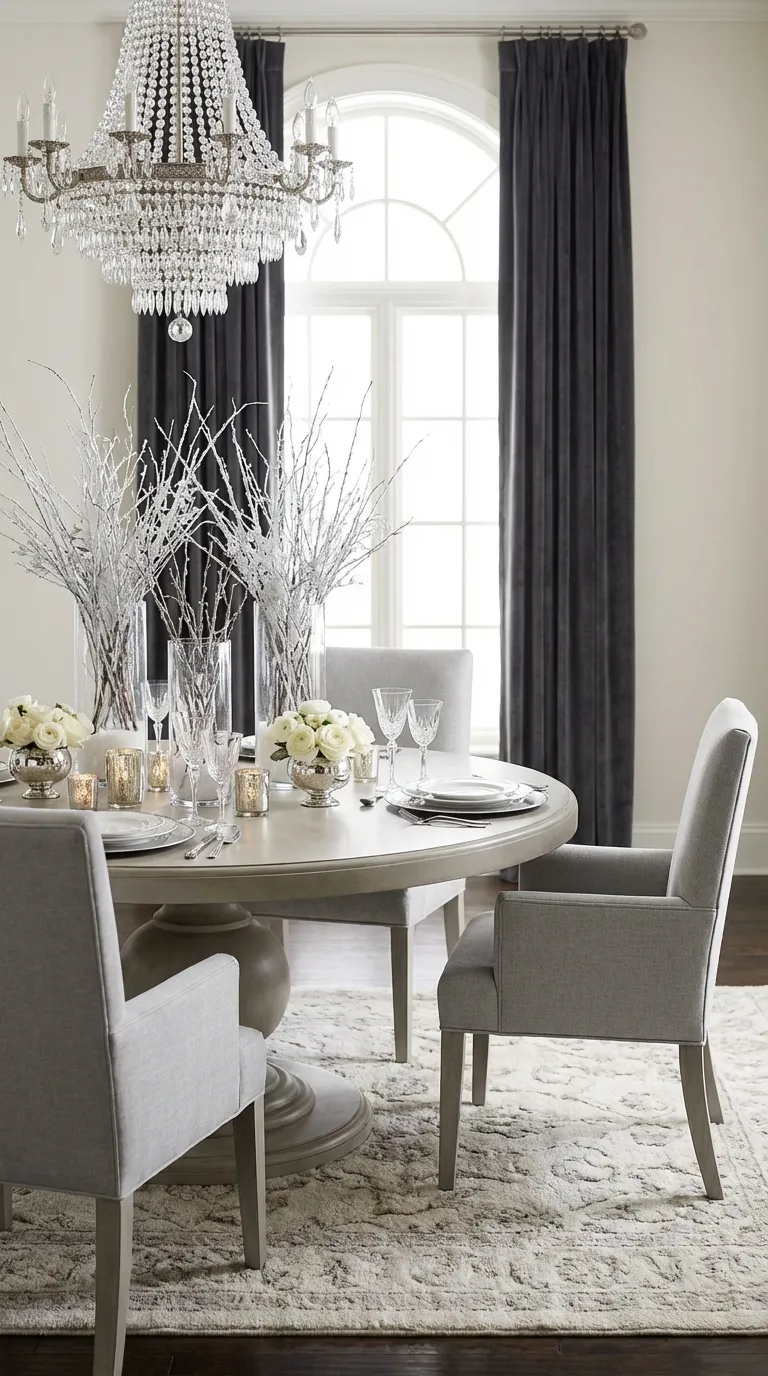 Frosted Forest Elegance Tablescape