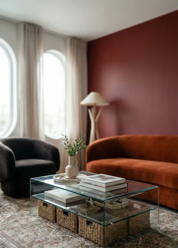 Glass Top Coffee Table for Airy Visual Space