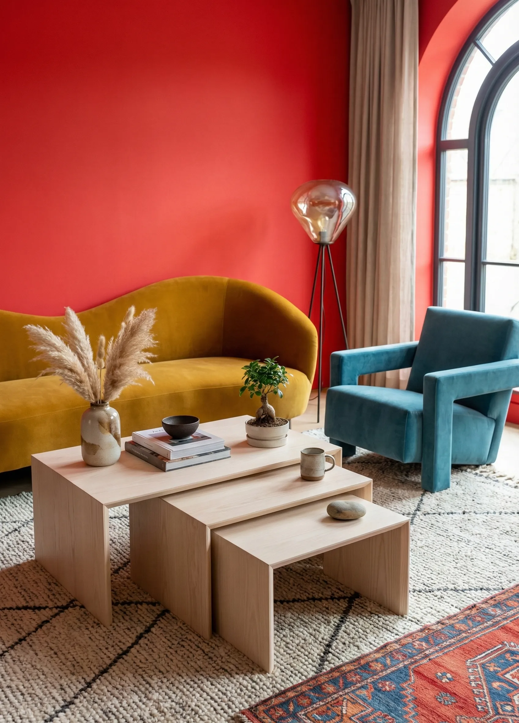 Kasane Nesting Tables in Soft Neutral Tones