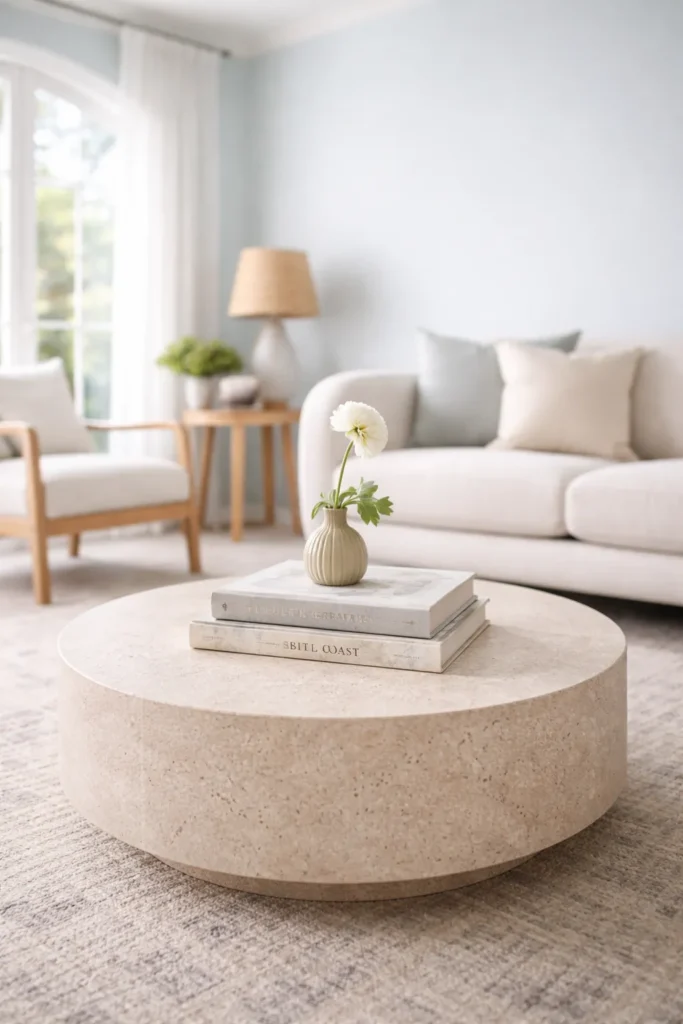 Layered Coffee Table Books with Small Vase