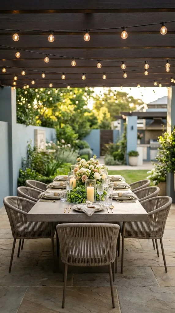 LED String Lights Above The Table