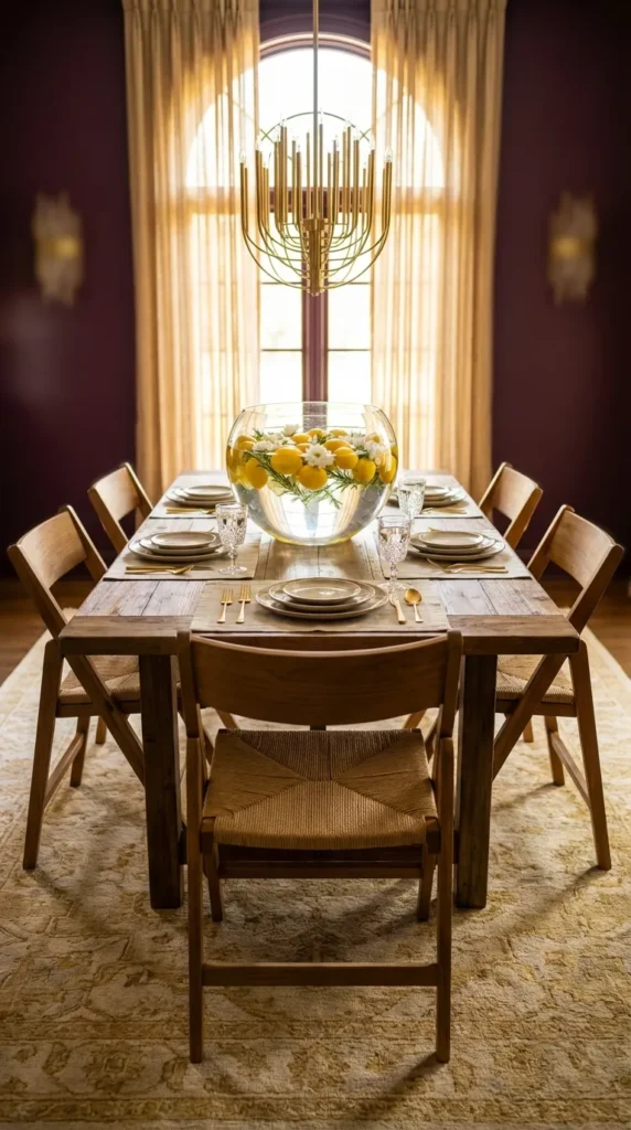 Lemon Centerpiece In Glass Bowl