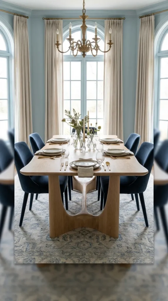 Light Oak Table With Sculptural Silhouette