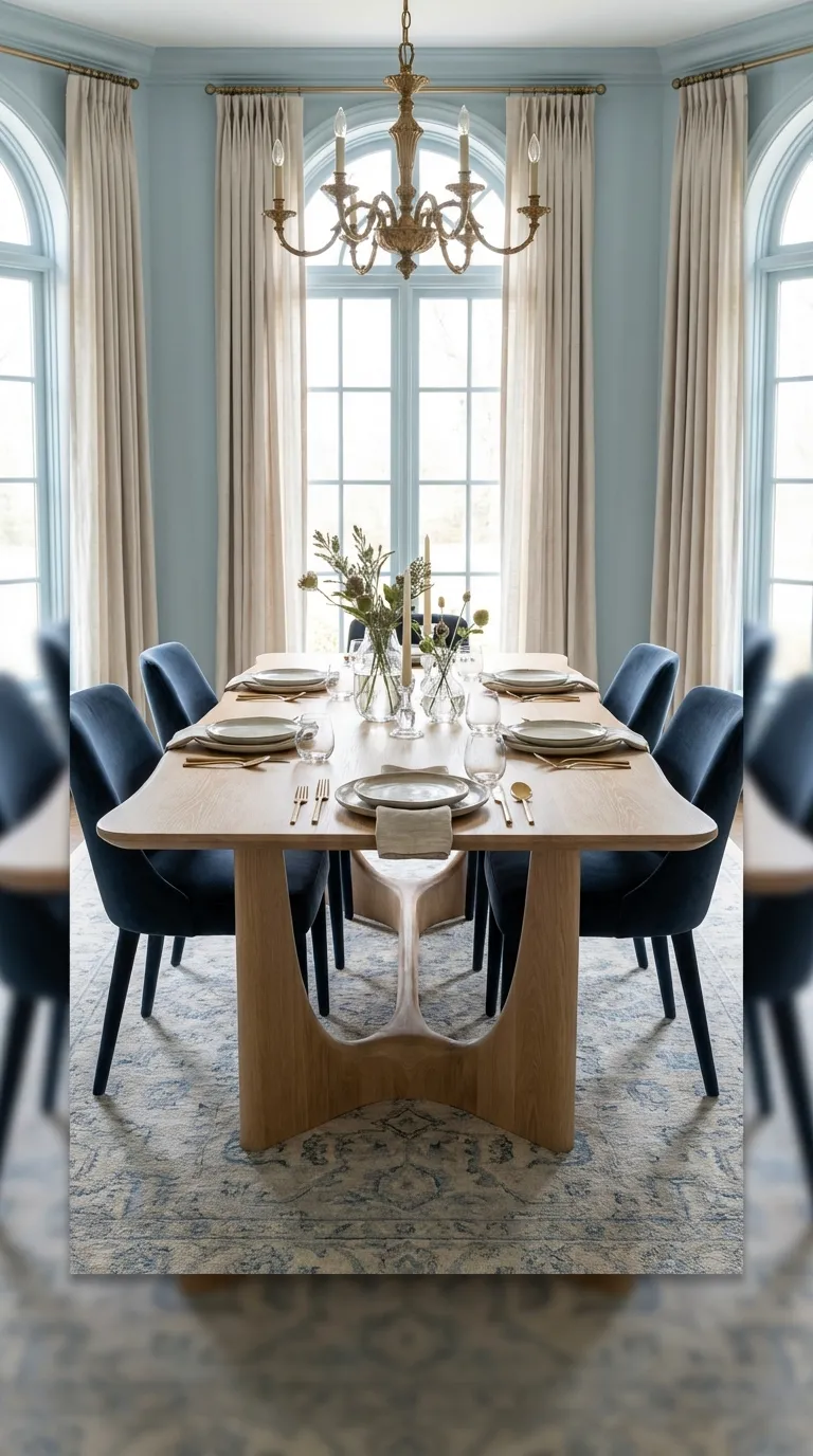 Light Oak Table With Sculptural Silhouette