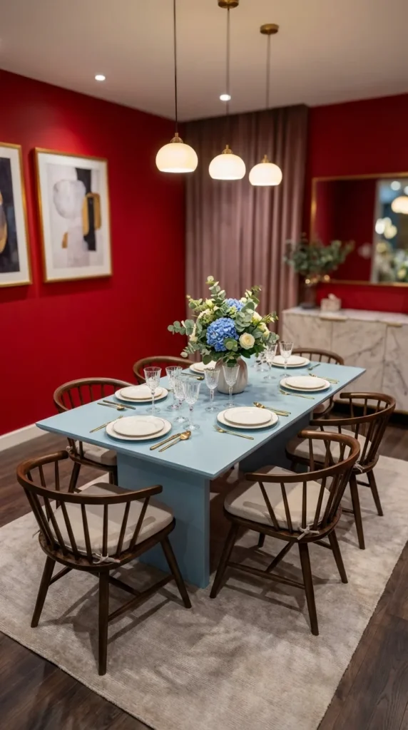 Light Blue Or Colored Laminate Dining Table