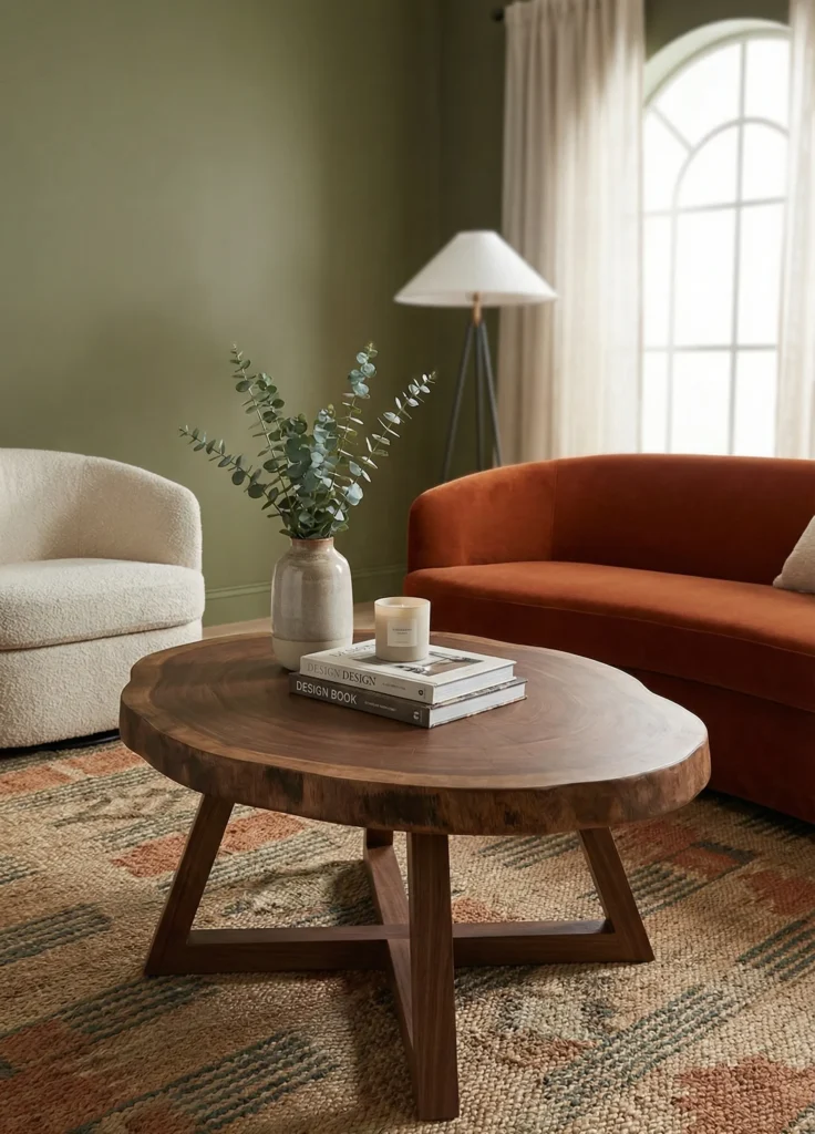 Live Edge With Geometric Wood Base