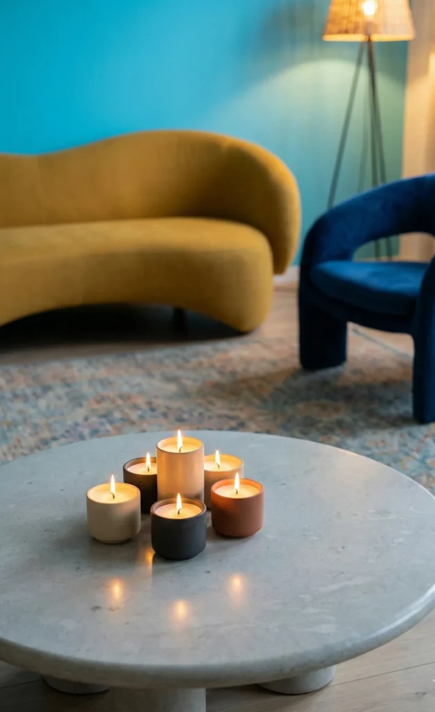 Low Candle Cluster in Matte Holders