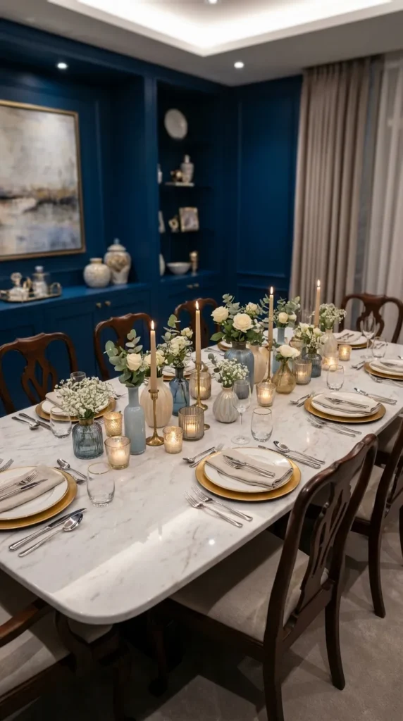 Low Cluster of Vases with Candles