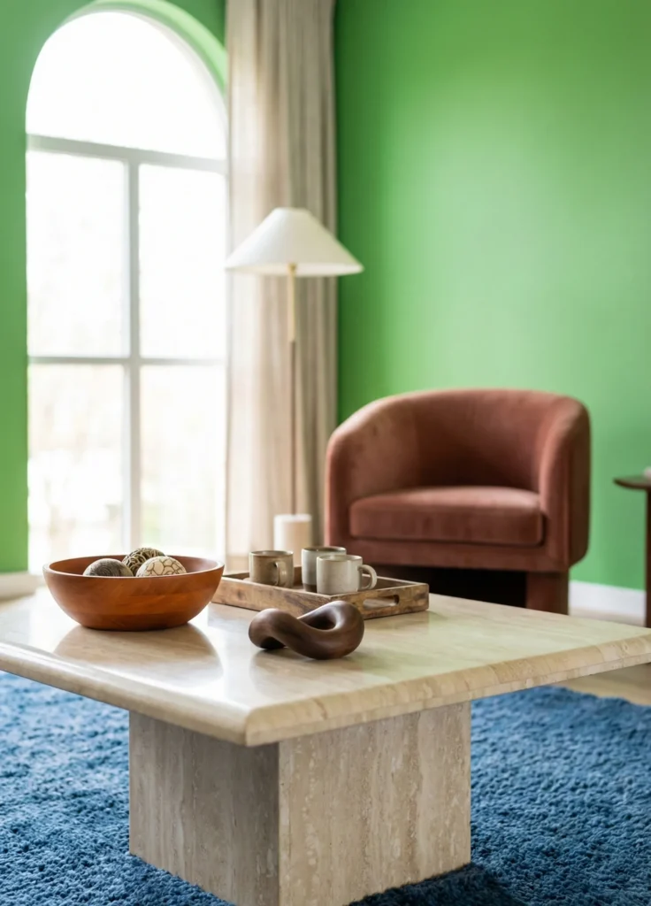 Marble Paired With Warm Wood Elements