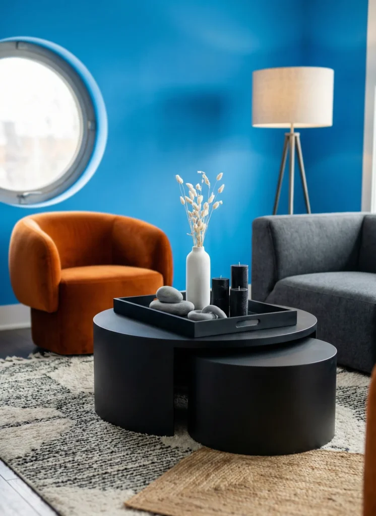 Matte Black Tray With Monochrome Decor