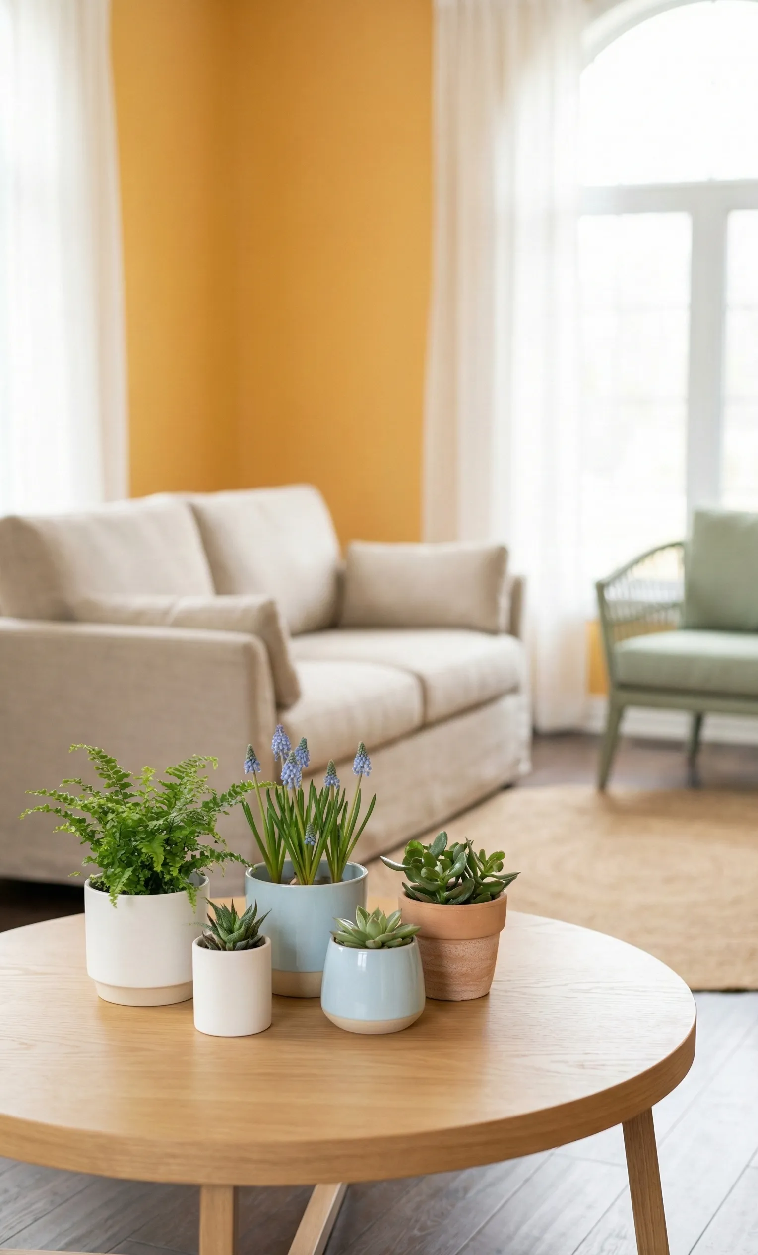 Mini Planter Grouping in Light Tones