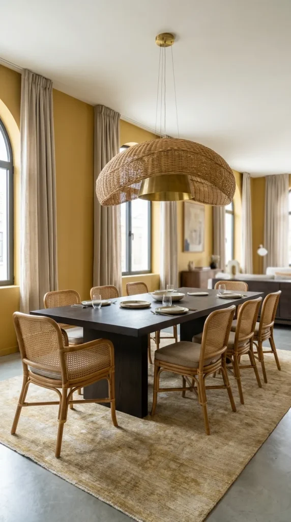 Minimal Décor with Oversized Pendant Lighting