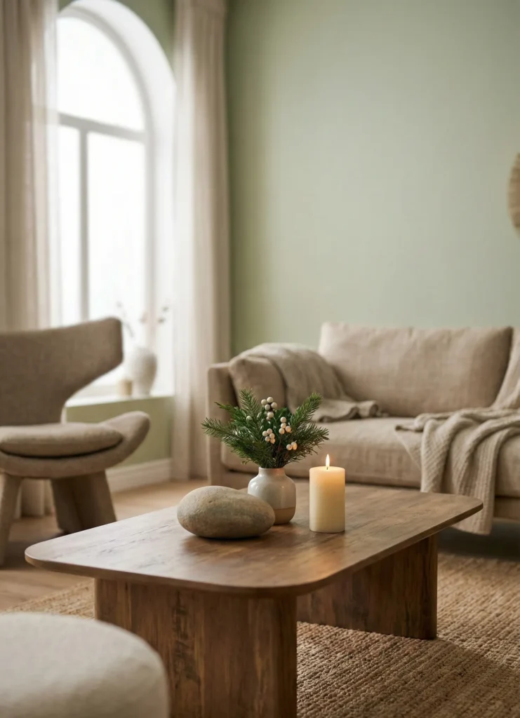 Minimal Natural Trio With Stone and Greenery