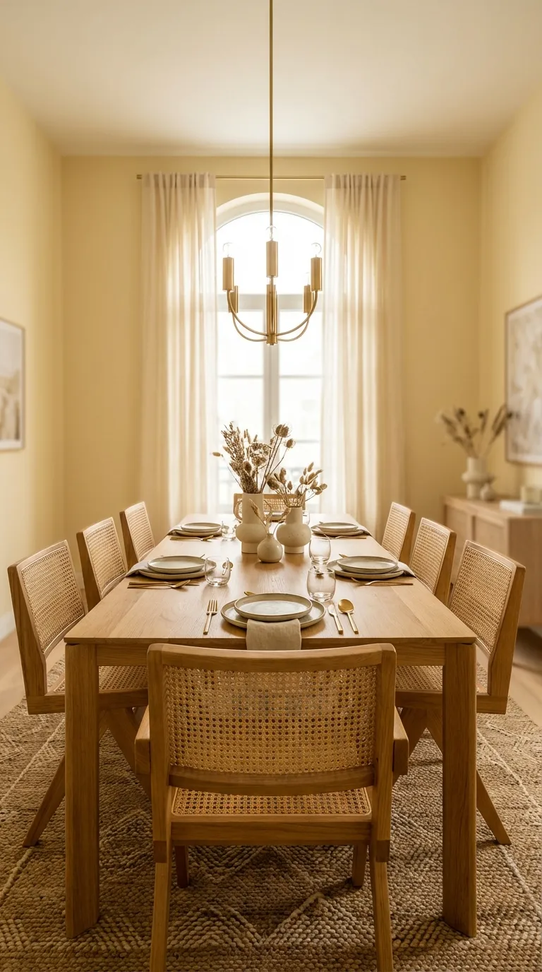 Minimal Solid Oak Dining Set