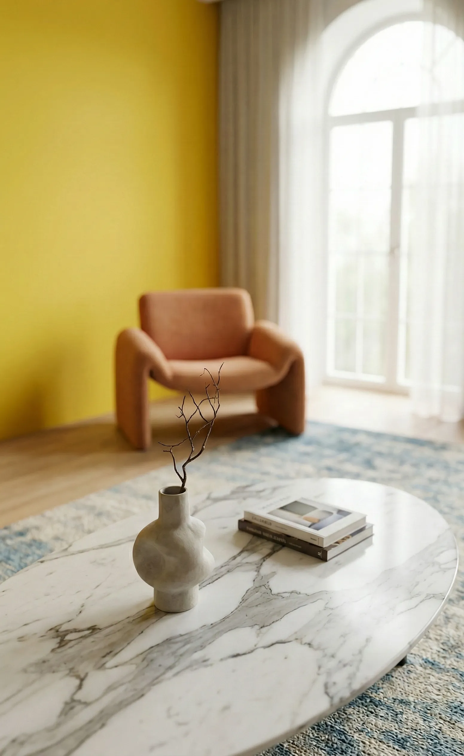 Minimalist Styling That Highlights Marble Veining
