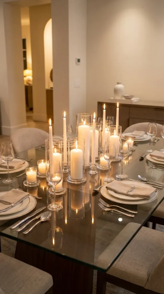 Mixed Height Candle Arrangement