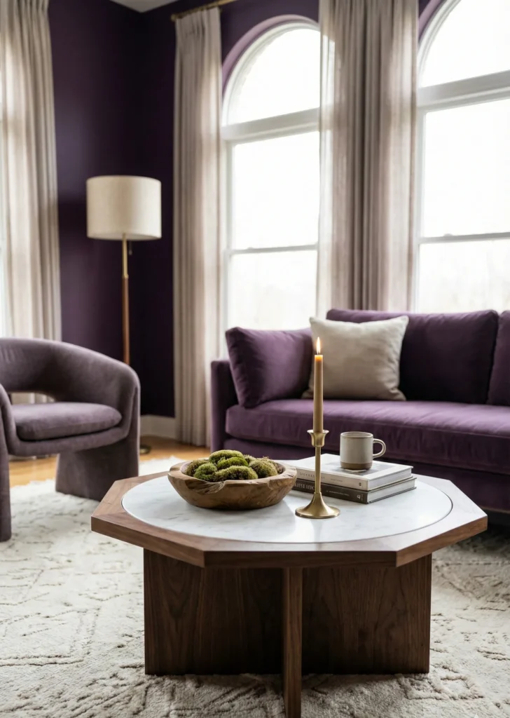 Mixed Materials Pairing (Wood + Metal / Stone)