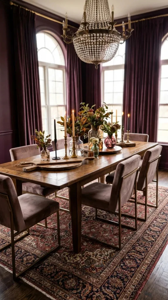 Mixed Materials Setting (Wood + Metal + Glass)