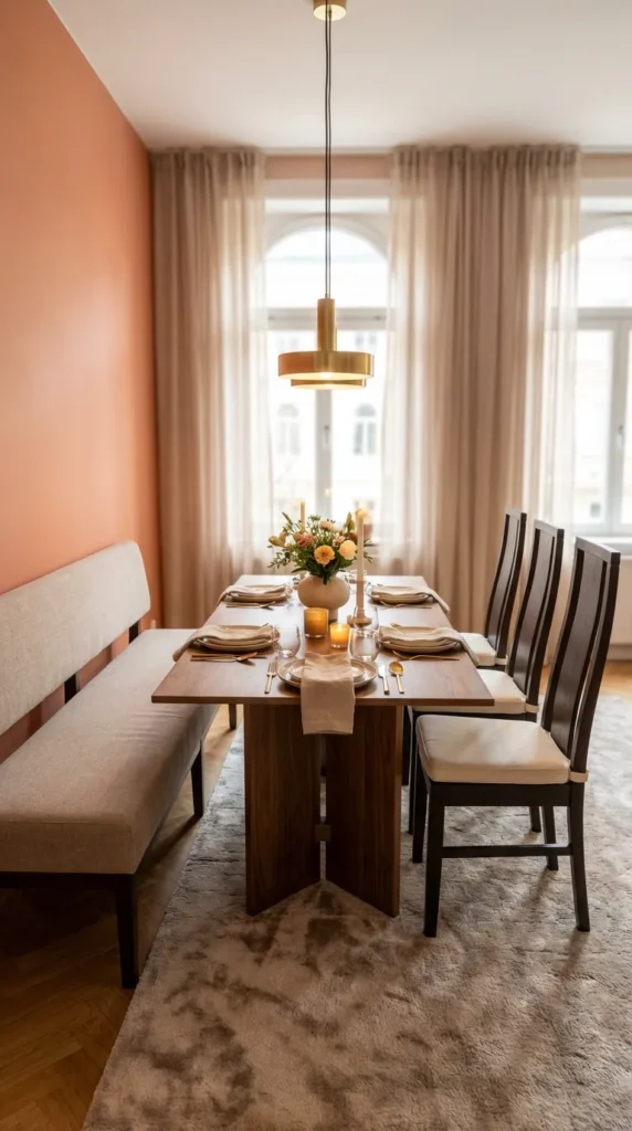 Mixed Seating (Bench + Chairs) To Maximize Capacity