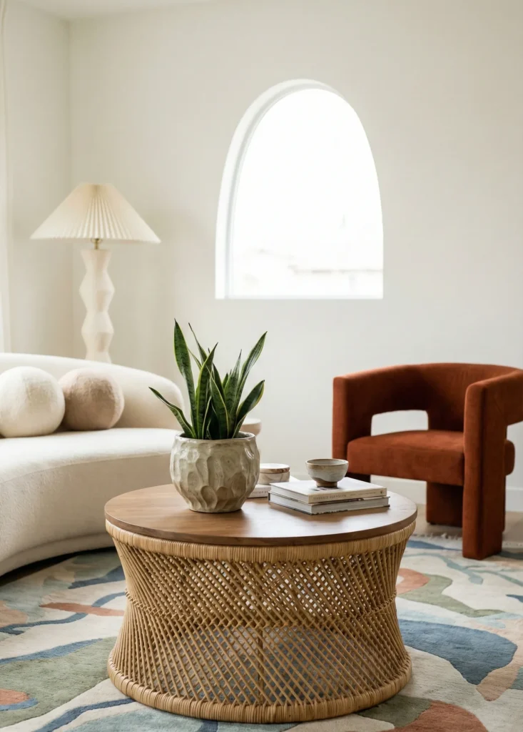 Mixed Weave Wicker With Ceramic Planter Pairing