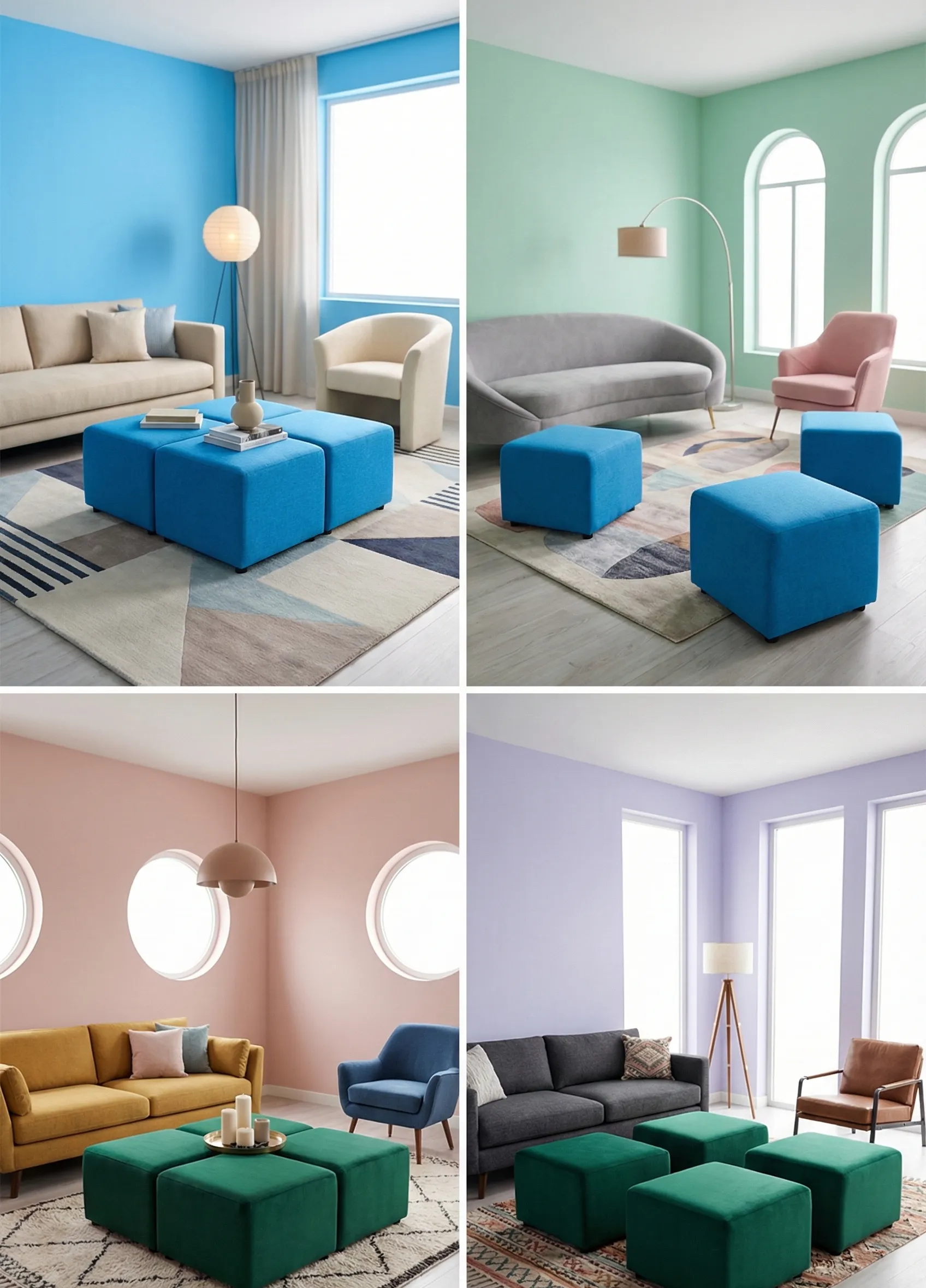 Modular Ottoman Set for Flexible Use