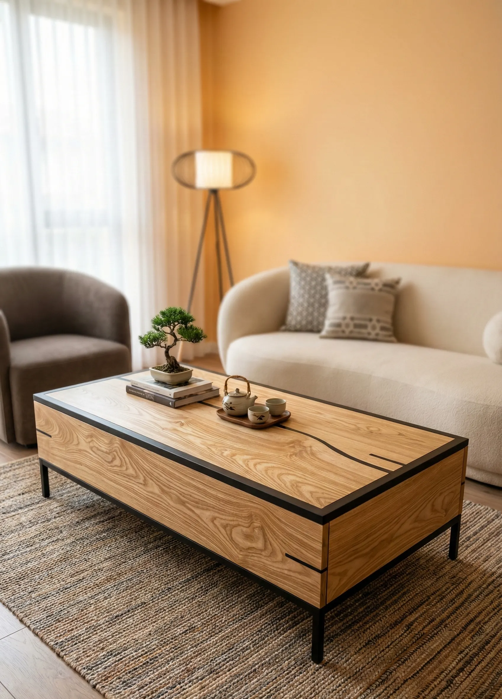 Mokume Table With Subtle Black Accent