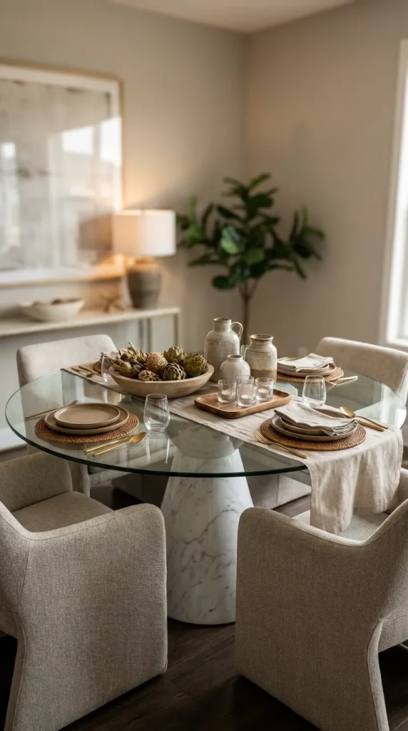 Natural Texture Accents (Wood, Linen, Rattan)