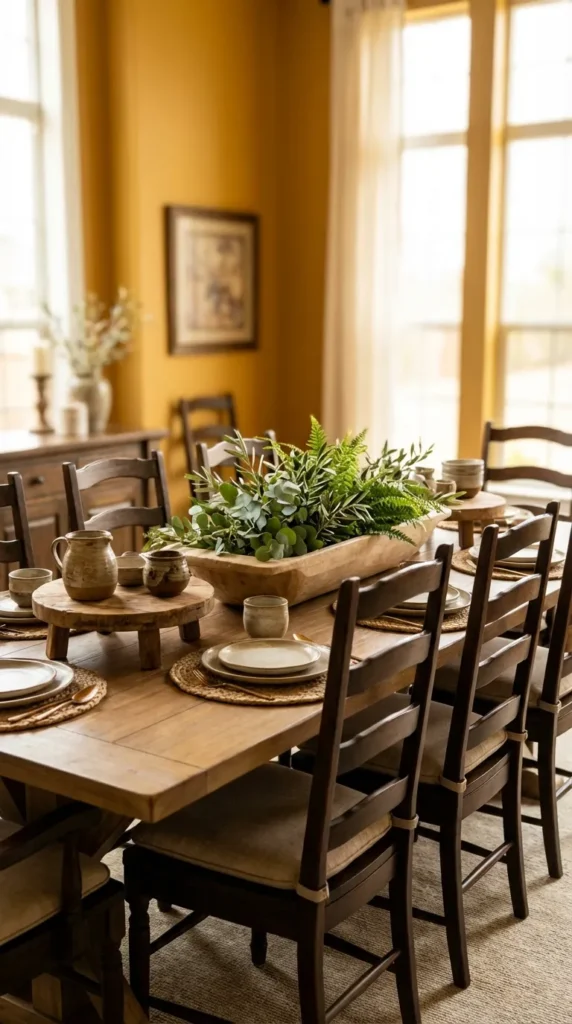 Natural Wood Accents with Greenery